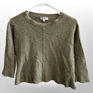 Madewell Olive Green Cropped Sweater – Wool Blend - Small